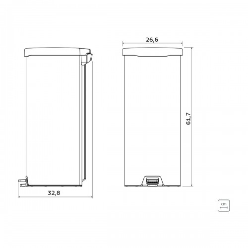 Basurero Tramontina New 94538 Acero Inox. Tapa Pedal 30L