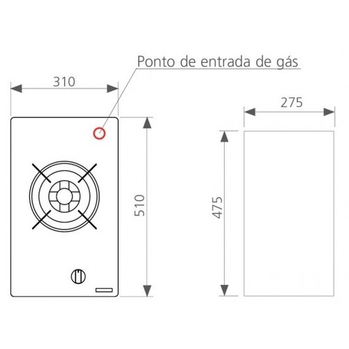 Placa de Cocina Tramontina a Gas 1 Hornalla 30cm