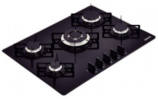 Placa de Cocina Tramontina a Gas 5 Hornallas 69cm Negro Placa de Cocina Tramontina a Gas 5 Hornallas 69cm Negro
