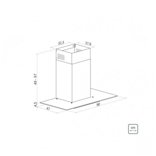 Extractor Campana Tramontina Basic de Pared 90cm Vidrio