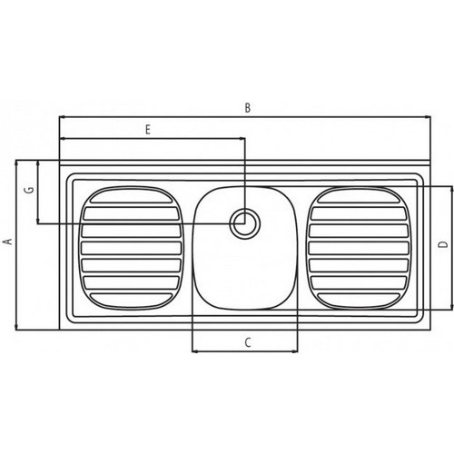 Pileta Tramontina 94998 Filo 1c. Cen. 120x55cm