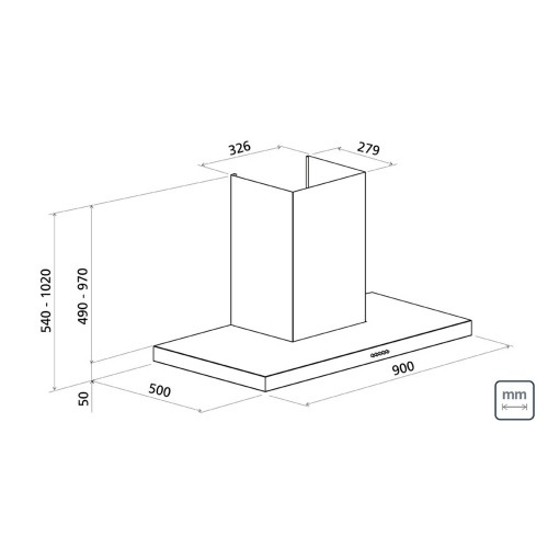 Extractor Campana Tramontina New Dritta 95801 Inox 90cm