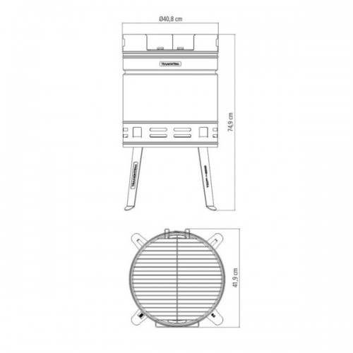 Parrilla a Carbón Tramontina TCP-400 40cm Inox