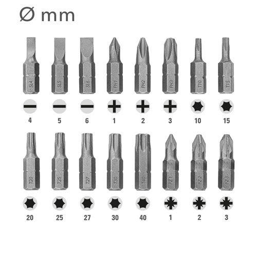 Mechas, Puntas y Accesorios Trotec hex.1/4" 49pzs