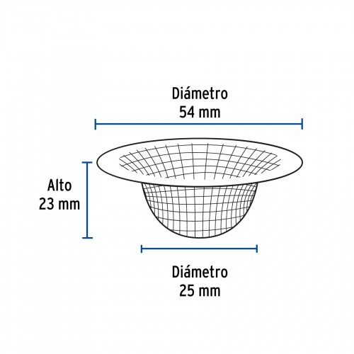 Rejilla para Lavabo Foset 45305 Flexible 1/2'' Inox.