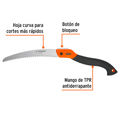 Serrucho para Podar Truper 100198 Rebatible 10'' 5dpp