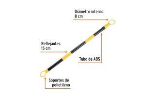 Barra Extensible para Conos Truper 101019 130-210cm Barra Extensible para Conos Truper 101019 130-210cm