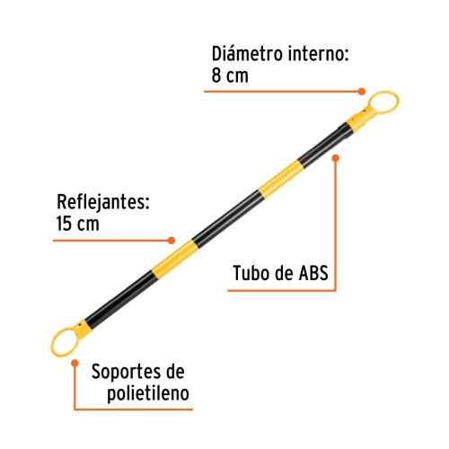 Barra Extensible para Conos Truper 101019 130-210cm