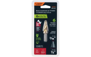 Mecha Escalonada Truper Expert 101550 3/16"-1/2" Titanio Mecha Escalonada Truper Expert 101550 3/16"-1/2" Titanio