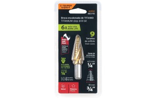 Mecha Escalonada Truper Expert 101552 1/4"-3/4" Titanio Mecha Escalonada Truper Expert 101552 1/4"-3/4" Titanio