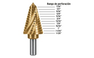 Mecha Escalonada Truper Expert 101555 7/16"-1.1/8" Titanio Mecha Escalonada Truper Expert 101555 7/16"-1.1/8" Titanio