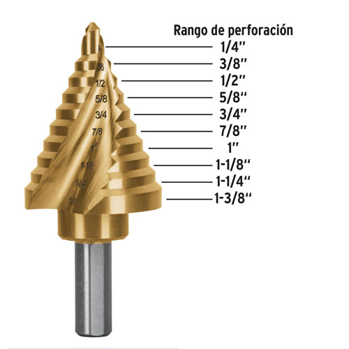 Mecha Escalonada Truper Expert 101556 1/4"-1.3/8" Titanio