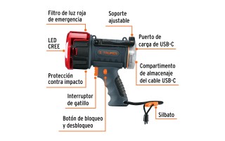 Linterna Truper 102404 900lm Recargable Linterna Truper 102404 900lm Recargable