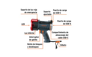 Linterna Truper 102418 2000lm Recargable Linterna Truper 102418 2000lm Recargable