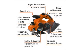 Cepillo Eléctrico Truper 102464 80mm 850W Cepillo Eléctrico Truper 102464 80mm 850W