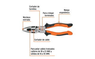 Pinza de Electricista Truper 103012 8'' 20cm Pinza de Electricista Truper 103012 8'' 20cm