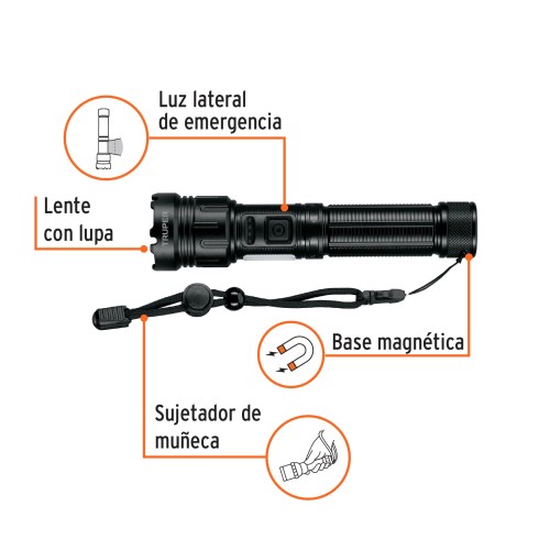 Linterna de Emergencia Truper 103088 410lm LED Recargable Linterna de Emergencia Truper 103088 410lm LED Recargable