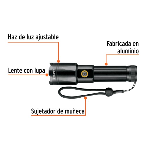 Linterna Truper 103100 1200lm LED Recargable Linterna Truper 103100 1200lm LED Recargable