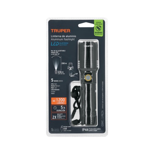 Linterna Truper 103100 1200lm LED Recargable Linterna Truper 103100 1200lm LED Recargable