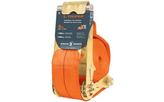 Cinta de Amarre con Catraca Truper 10313 75mm 9m 5400kg Cinta de Amarre con Catraca Truper 10313 75mm 9m 5400kg