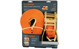 Cinta de Amarre con Catraca Truper 10313 75mm 9m 5400kg Cinta de Amarre con Catraca Truper 10313 75mm 9m 5400kg