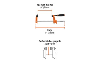 Sargento Truper 103167 8'' 21cm 95kg Sargento Truper 103167 8'' 21cm 95kg