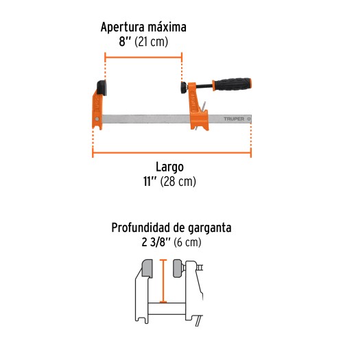 Sargento Truper 103167 8'' 21cm 95kg