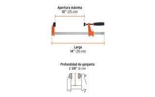Sargento Truper 103168 10'' 25cm 95kg Sargento Truper 103168 10'' 25cm 95kg