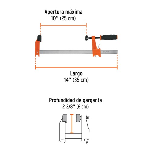 Sargento Truper 103168 10'' 25cm 95kg