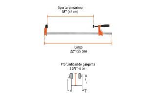 Sargento Truper 103200 18'' 46cm 95kg Sargento Truper 103200 18'' 46cm 95kg