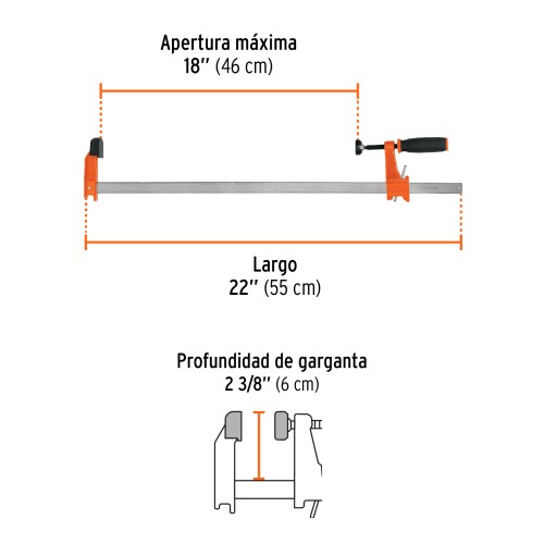 Sargento Truper 103200 18'' 46cm 95kg