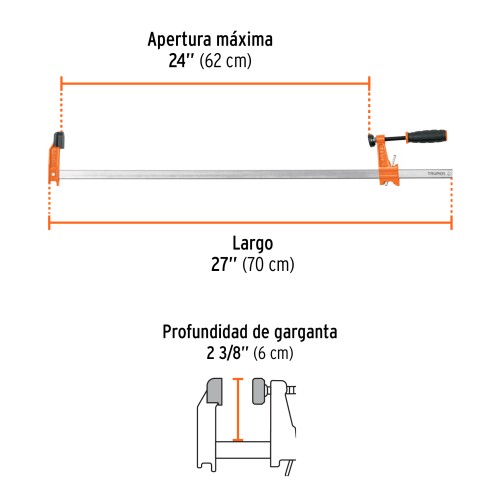 Sargento Truper 103201 24'' 62cm 95kg