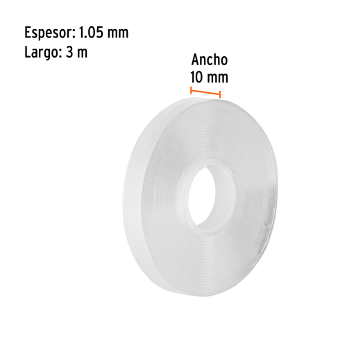 Cinta de Montaje Doble Faz Truper 103223 10mm x 3m