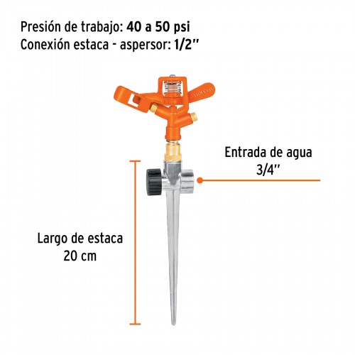 Regador Truper 10330 de Impulso 360 Estaca 2V