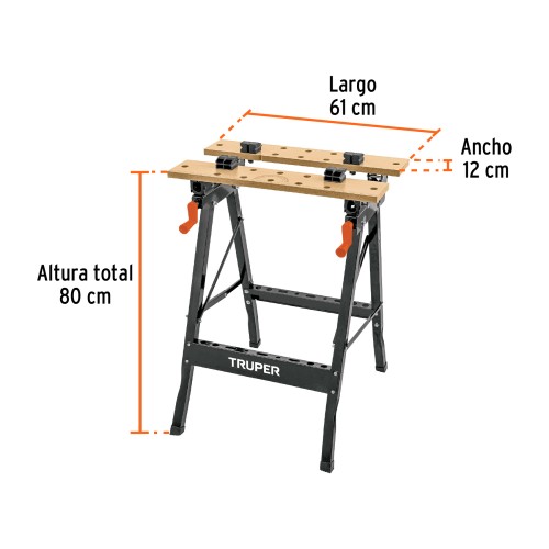 Banco de Trabajo Truper 103318 100kg 60x24x80cm