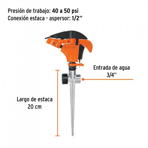 Regador Truper 10339 de Impulso Sectorial Estaca 2V