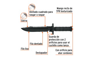 Cuchillo Táctico Truper 103711 8'' 20cm Cuchillo Táctico Truper 103711 8'' 20cm