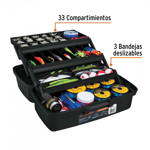 Caja para Pesca Truper 10539 16" Negro