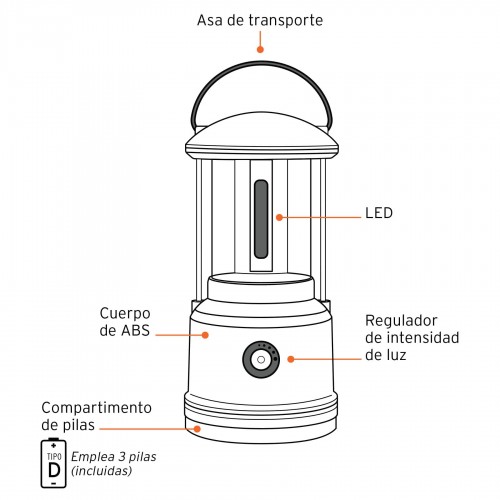 Lámpara Truper 10760 600lm Dx3