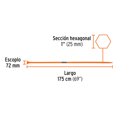 Barreta de Punta Truper 10762 175cm 7kg