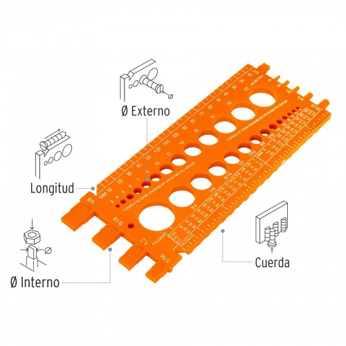 Regla Calibre de Tuercas y Tornillos Truper 10811 