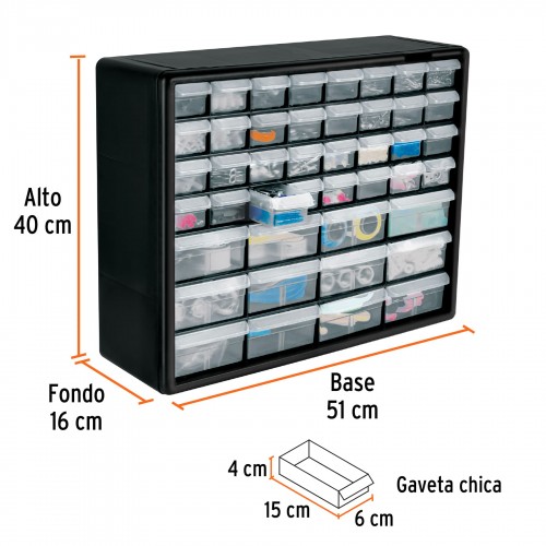 Organizador Truper 10895 de 64 compartimientos