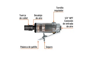 Rectificadora Neumática Truper 11188 6mm 25000rpm Rectificadora Neumática Truper 11188 6mm 25000rpm