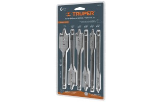 Mechas p/ Madera Truper 11395 Plana 6pzs 3/8 - 1"