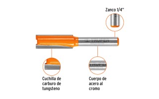 Fresa Recta Truper 11455 1/4"x3/8''