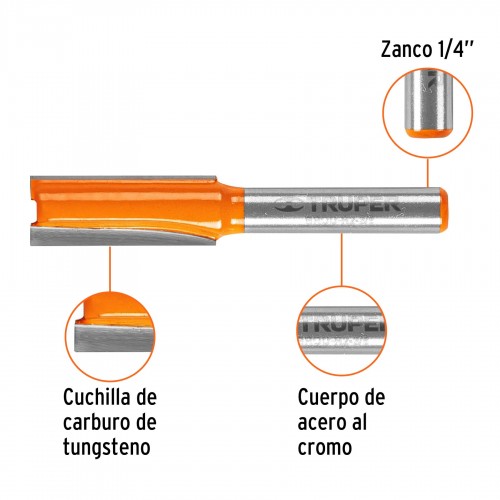 Fresa Recta Truper 11455 1/4"x3/8''