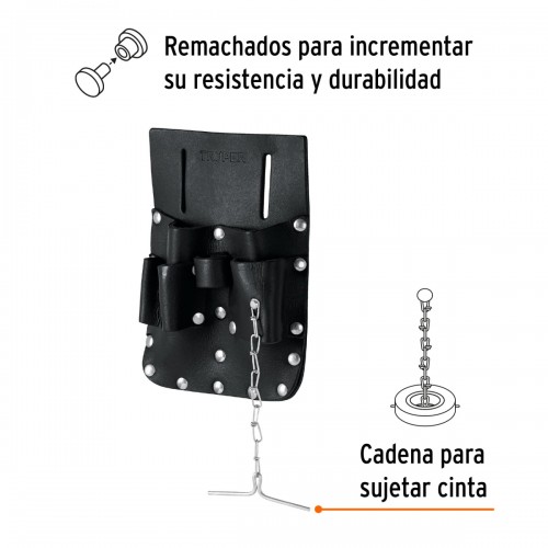 Cinturón Porta Herramientas Truper 11515 Cuero 7 comp.