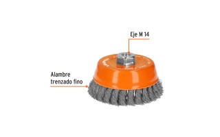 Cepillo de Acero Truper 11544 Copa Trenzada 5" enc. M14