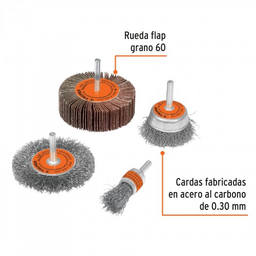 Cepillos para Taladro Truper 11577 4pzs