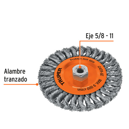 Cepillo de Acero Truper 11597 Plato Trenzado 6''